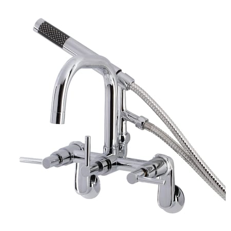 Wall-Mount Clawfoot Tub Faucet, Polished Chrome, Wall Mount
